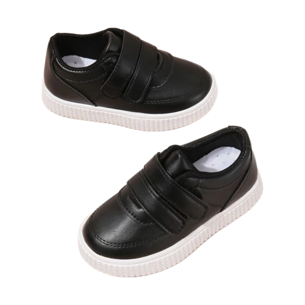 Tenis Negro Con Suela Blanca Y Cierre de Velcro Modelo CH1