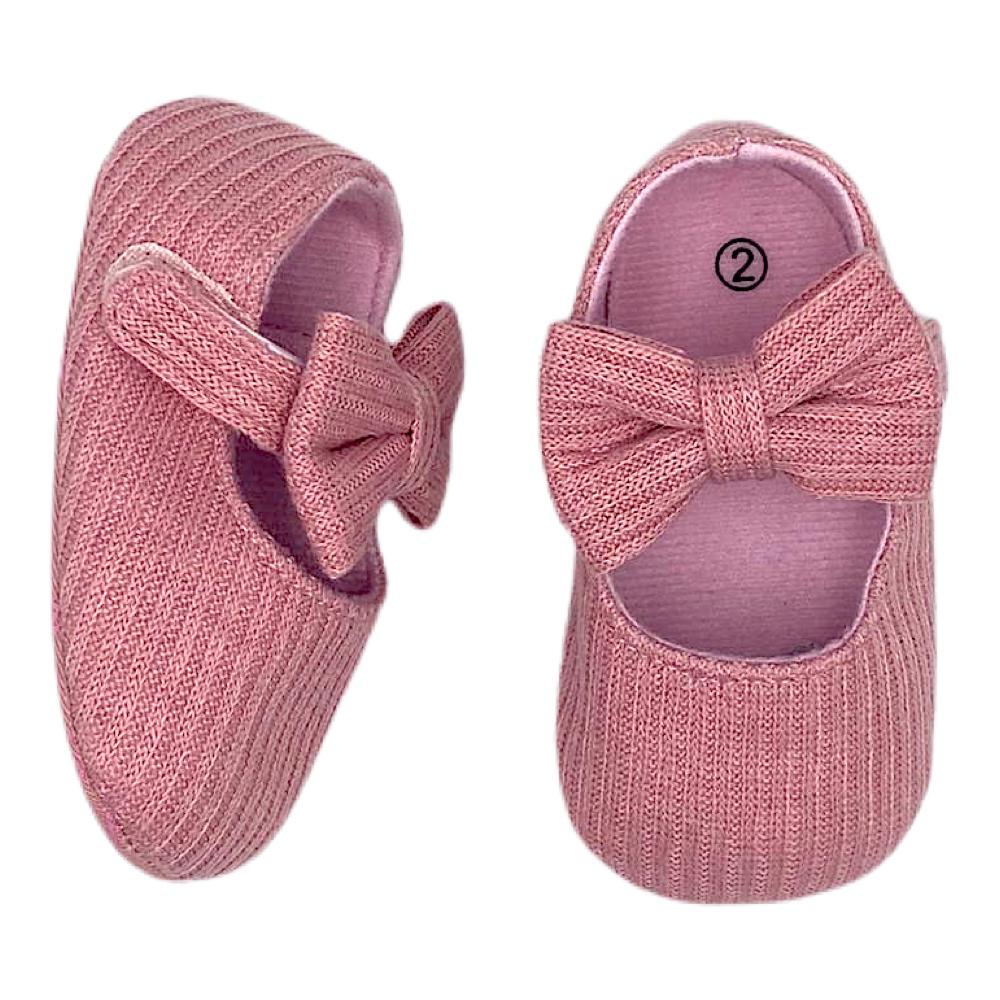 Zapatito Cerrado para bebe niña con moño suela suave
