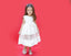 Vestido para niña con encaje y moño en color lino natural