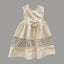 Vestido para niña con encaje y moño en color lino natural