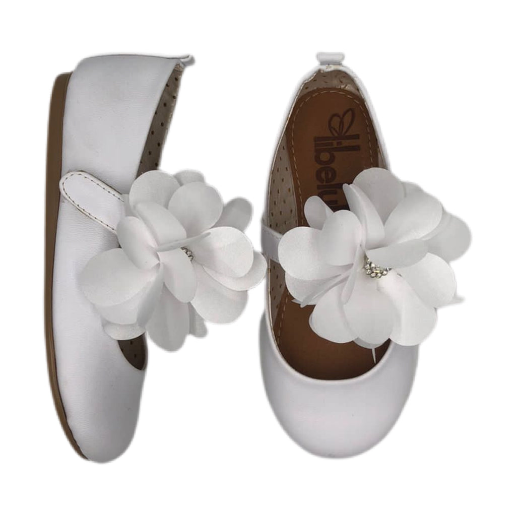 Zapato con cierre de velcro y adorno de flor modelo flor lade