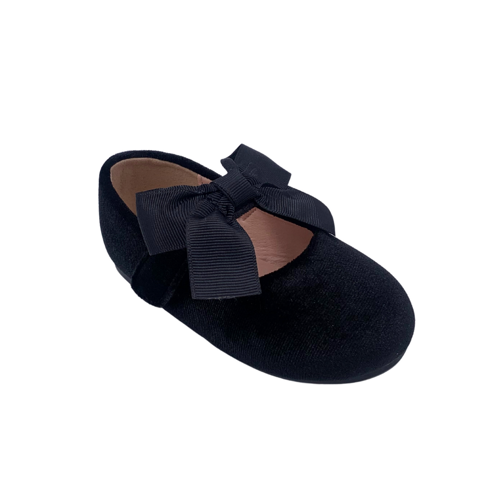 Zapato tipo Balerina para niña con moño color negro