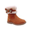 Bota camel con peluche y cierre de zipper modelo hunting habano 21254H