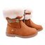 Bota camel con peluche y cierre de zipper modelo hunting habano 21254H