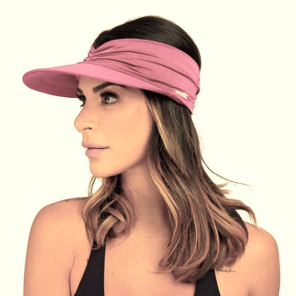 Visera para adulto abierta con pliegues y SPF 50+ modelo capri