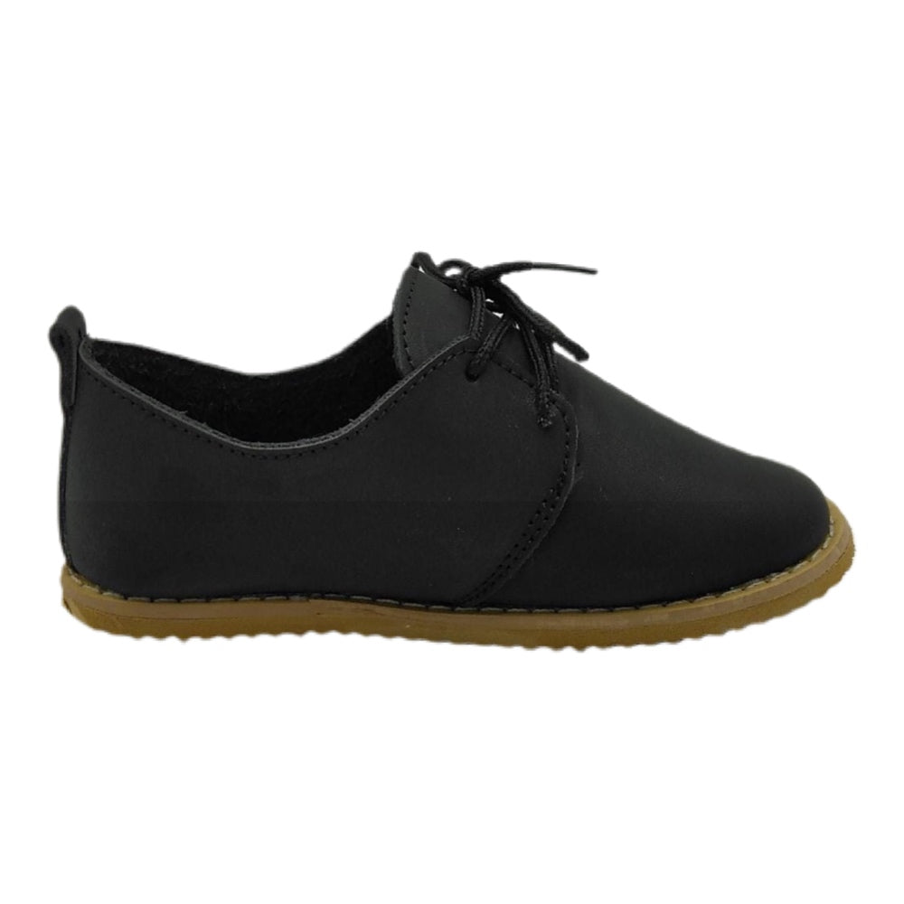 Zapato de piel con cintas modelo rodo negro