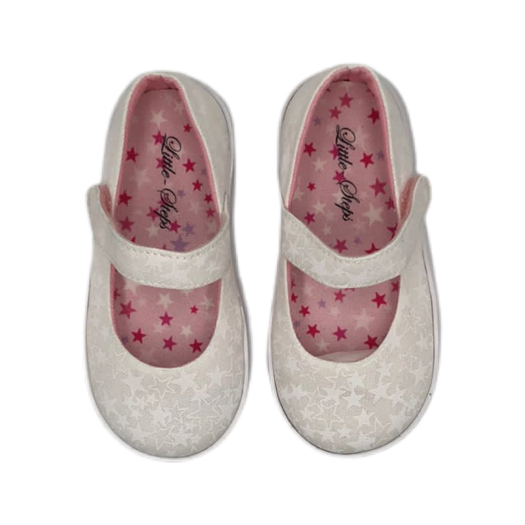 Zapato tipo tenis con estrellas que aparecen al exponerse a la luz del sol color blanco modelo 907-23