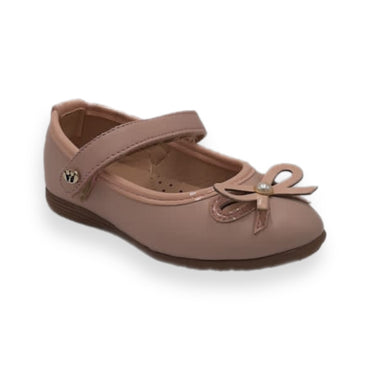Zapatilla con cierre de velcro con moño y detalle de perla modelo 23895