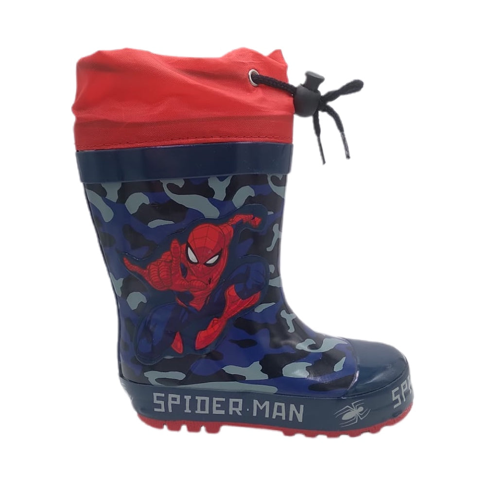 Bota de Lluvia para niño con super heroe de araña.