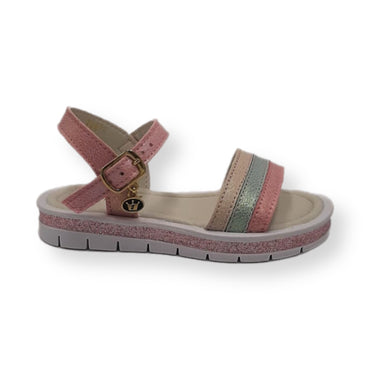 Sandalia con tiras frontales de 3 colores modelo 235900
