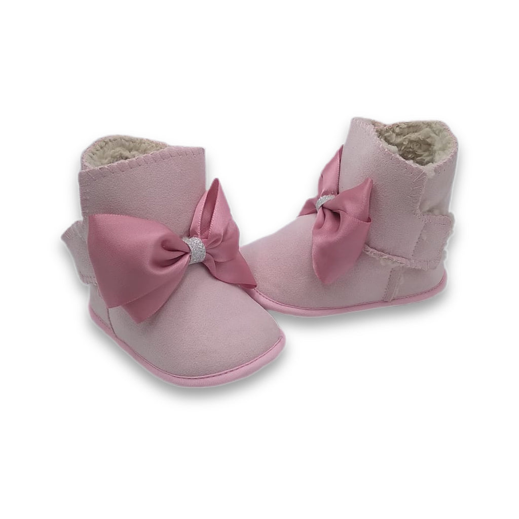 Bota con moño para bebe niña