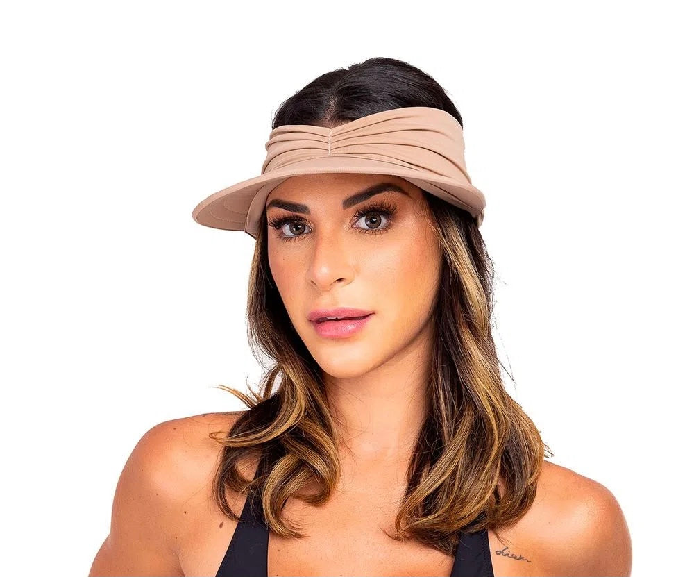 Visera para adulto abierta con pliegues y SPF 50+ modelo capri