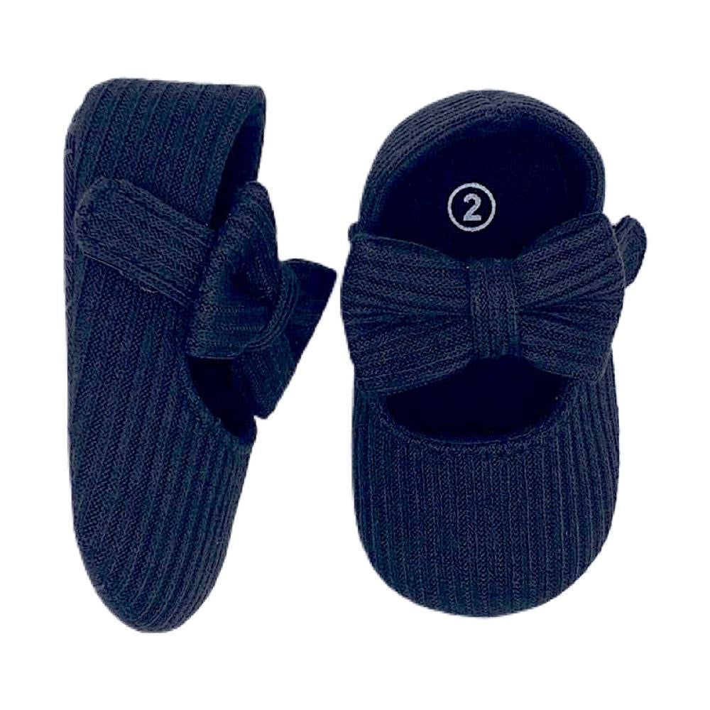 Zapatito Cerrado para bebe niña con moño suela suave