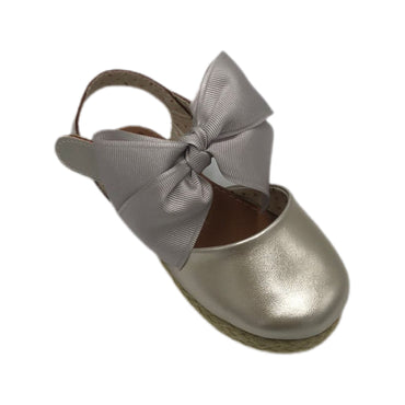 Alpargata Cerrada Con Suela de Yute Cruzado y Moño Modelo Roma Nina