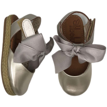 Alpargata Cerrada Con Suela de Yute Cruzado y Moño Modelo Roma Nina